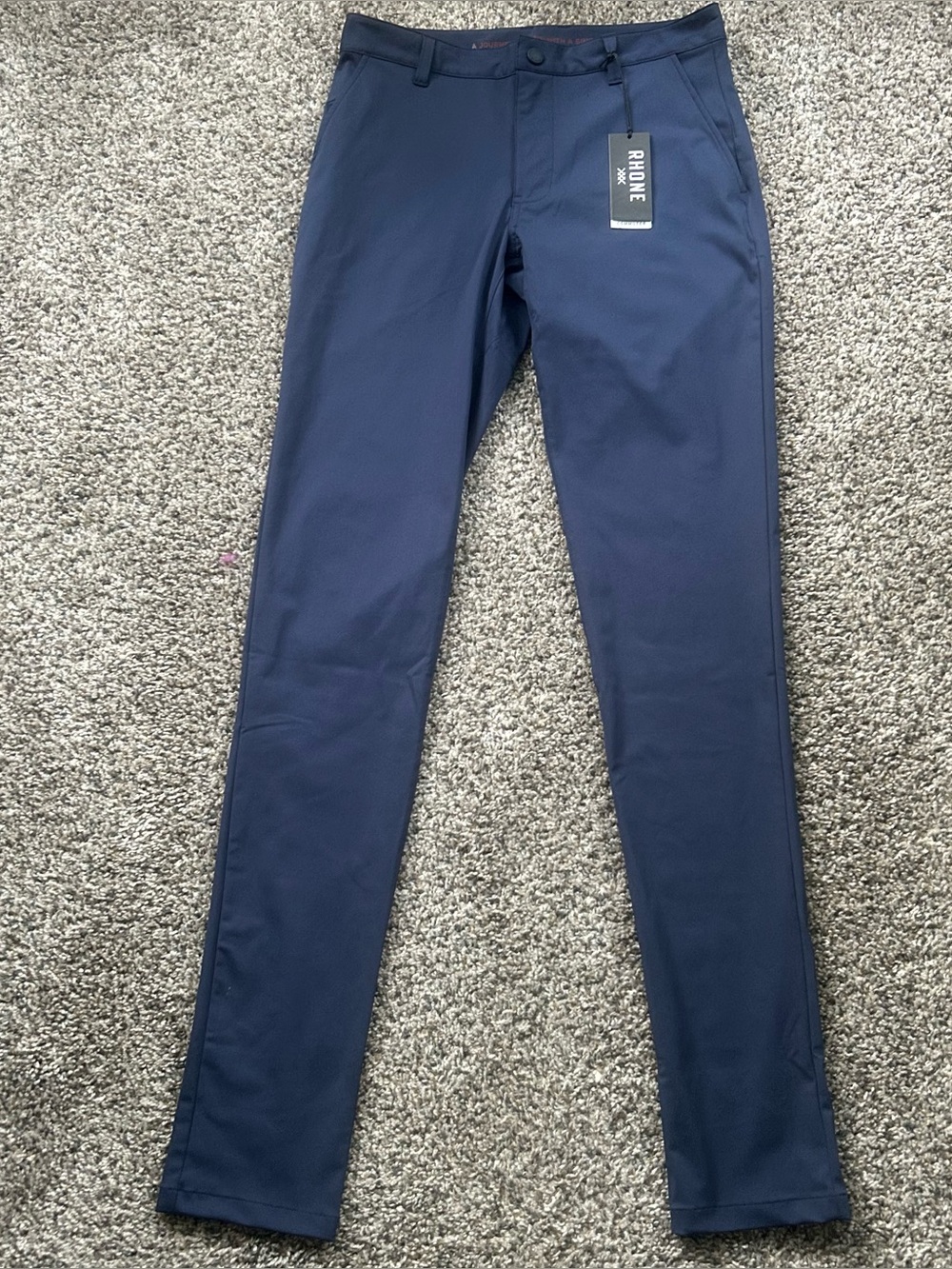 Rhone Commuter 5 Pocket Pants Skinny Performance Navy Blue Men's Size 33